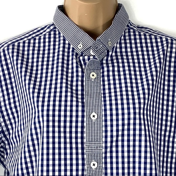 Peter Werth London Blue & White Checked‎ Top - Picture 2 of 8